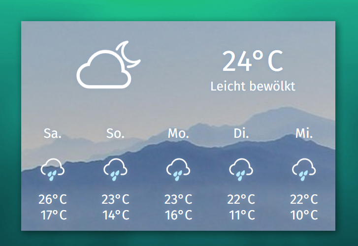 easy weather widget for web site